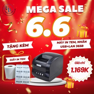 [IN ĐIỆN THOẠI] Máy in đơn hàng, tem nhãn khổ A7, 2 tem Xprinter 365B, máy in đơn kết nối điện thoại khổ A7, 2 tem 35x22