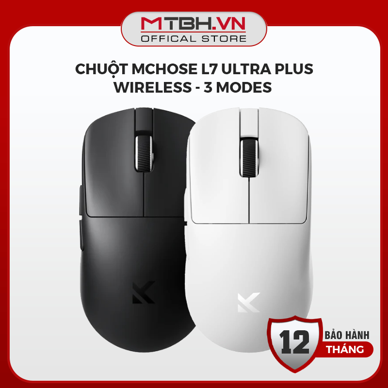 Chuột Gaming Không Dây MCHOSE L7 Ultra Plus - 3 Chế Độ Kết Nối, Siêu Nhẹ, Kèm Dock Sạc Nam Châm
