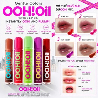 Dầu Dưỡng Môi Lip Oil Gentle Colors OOH OIL 7g – Căng Bóng, Dưỡng Ẩm, Hiệu Ứng Môi Mọng