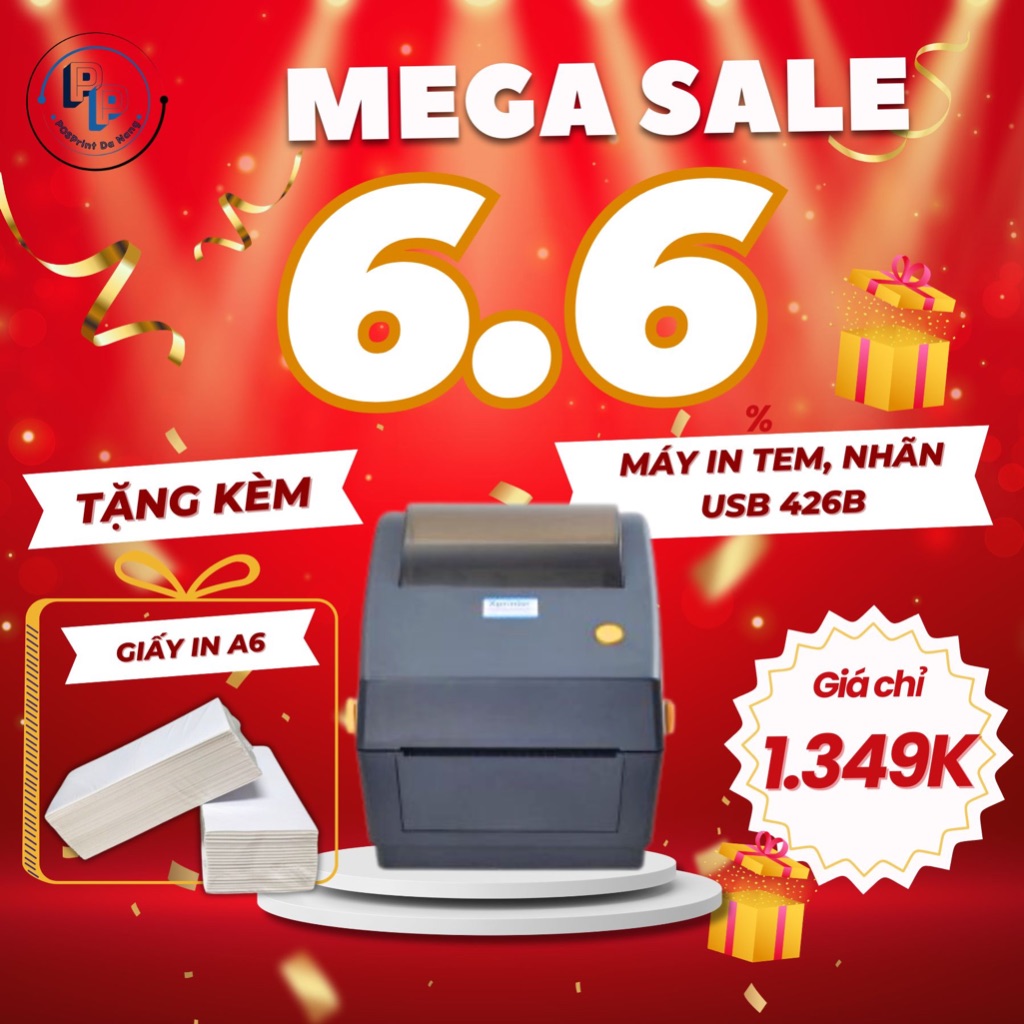 [IN MÁY TÍNH] Máy in đơn hàng, vận đơn Xprinter 426B khổ A6, A7 kết nối máy tính USB. Máy in đơn, te