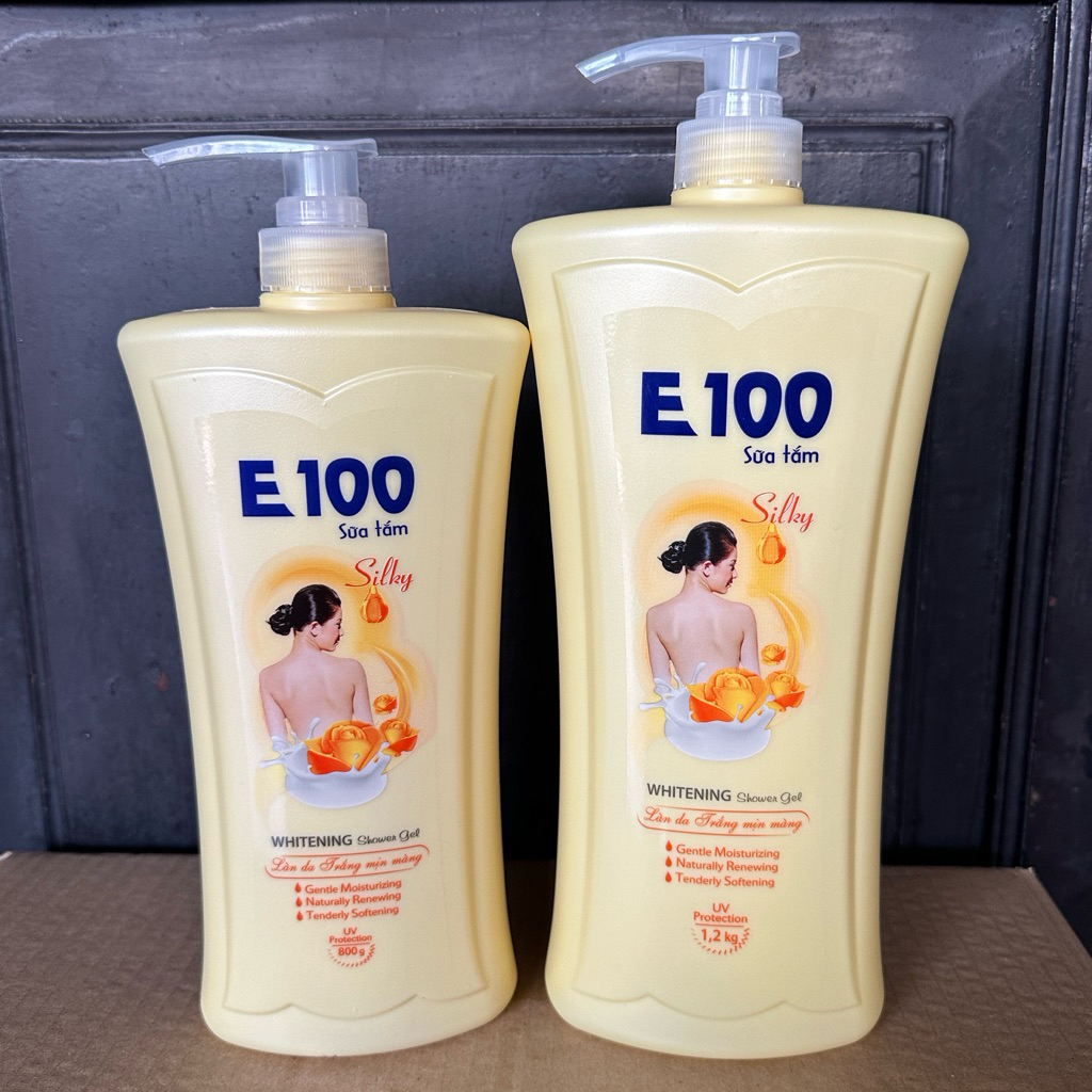Sữa tắm E100 hương Silky 800g / 1.2Kg ( Mầu Vàng )