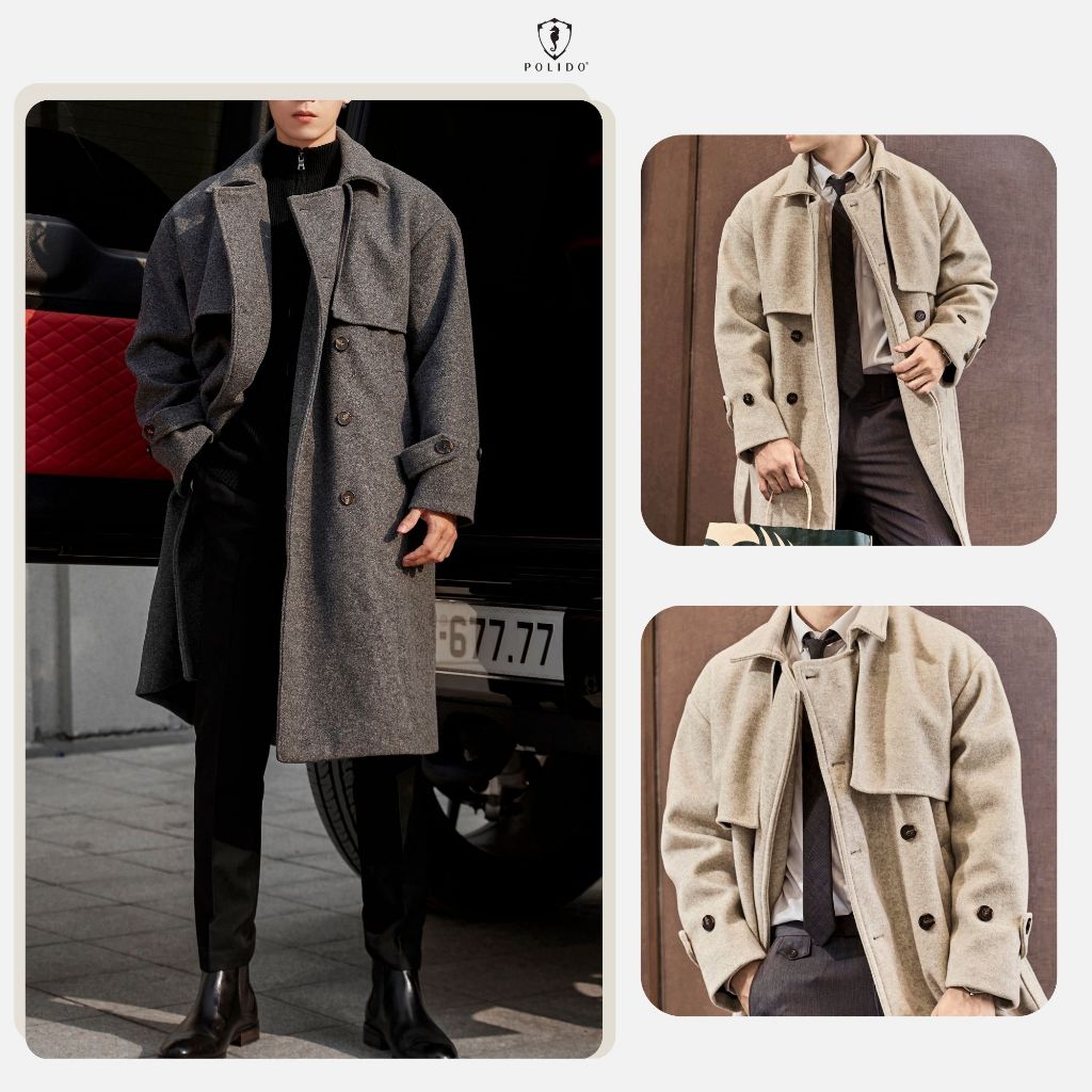 TRENCH COAT DẠ POLIDO CHẤT DÀY DẶN ẤM ÁP THỜI TRANG NAM