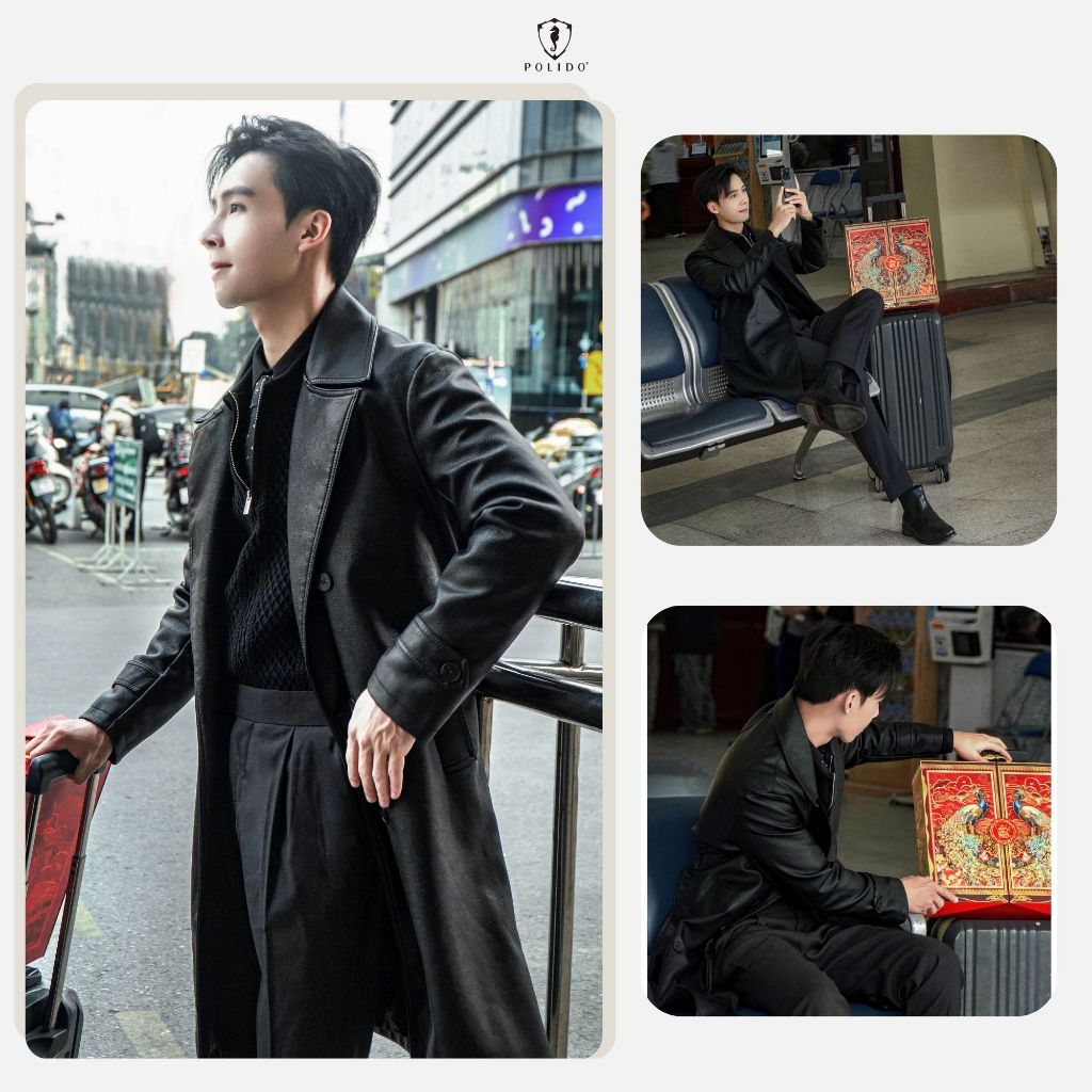 TRENCH COAT DA CAO CẤP POLIDO CHẤT LIỆU ẤM ÁP THỜI TRANG NAM