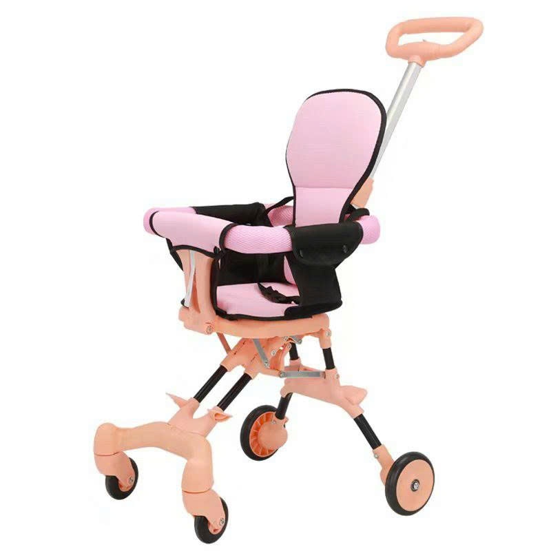 Xe đẩy gấp gọn cho bé 520, 520A, 918 màu HỒNG hàng có đệm