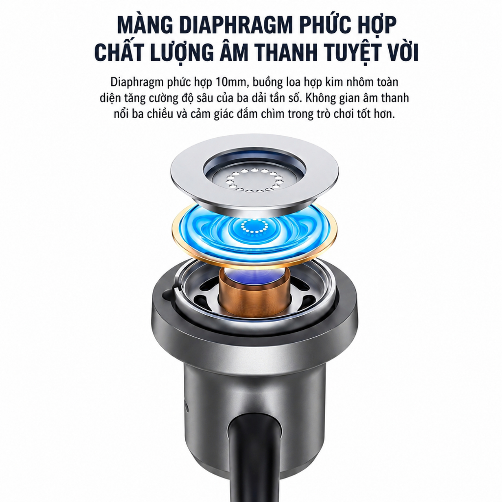 Tai nghe 3.5mm TRIPMATE H02, Âm Thanh Sống Động, Mic Đàm Thoại Rõ Nét, Thiết Kế Hút Từ Chống Rối | BigBuy360 - bigbuy360.vn