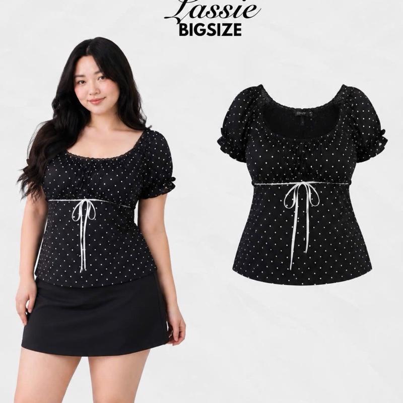 LASSIE BIGSIZE| Áo thun cổ vuông phối ren gợi cảm Bigsize LUCKY TOP | BigBuy360 - bigbuy360.vn