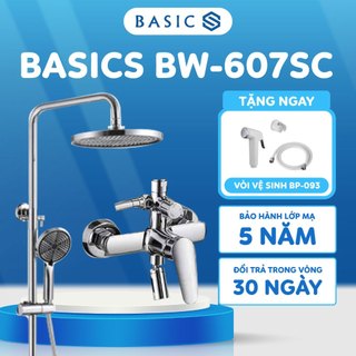 Sen Tắm Nóng Lạnh Basic BW-607SC, Thiết Kế Độc Đáo, Tay Sen Tăng Áp, Chất Lượng Tiêu Chuẩn