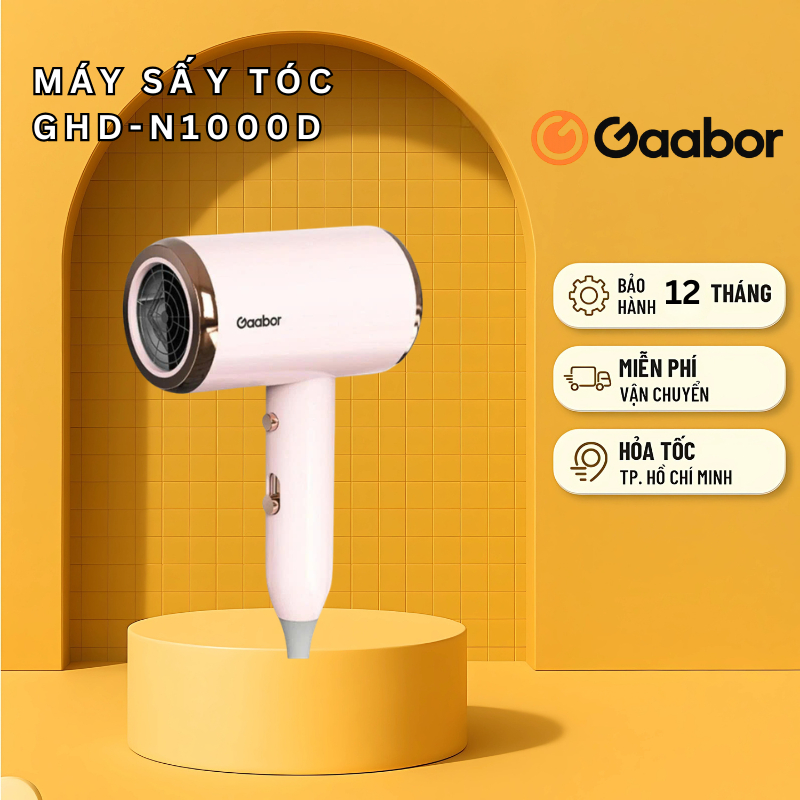 GHD-N1000D - Máy Sấy Tóc Gaabor GHD-N1000D 1000W Màu Hồng - Hàng Chính Hãng, Mới 100%
