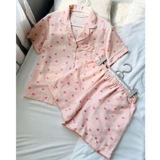 VIBES Pijama ngắn phom rộng đũi cotton Sweetheart & Cherie Py Set mặc nhà thoáng mát, thoải mái