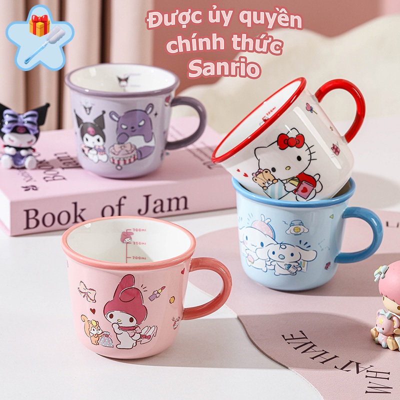 【Chính Hãng 】ly gốm My Melody / Hello Kitty / Cinnamoroll / Hello Kitty cốc sứ dễ thương quà nữ