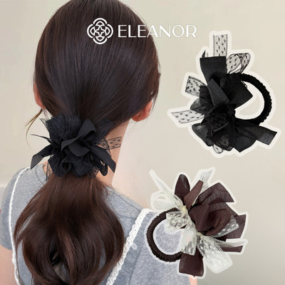 Dây buộc tóc nữ thun co dãn Eleanor Accessories hình nơ ren phụ kiện tóc chun buộc tóc 11887