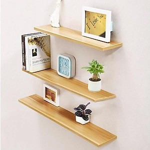 [FURNI HOME] Kệ Gỗ Treo Tường Decor Bằng Gỗ Cao Su Tự Nhiên, Kết Cấu Giấu Chân, Kệ Gỗ Âm tường , Sâu
