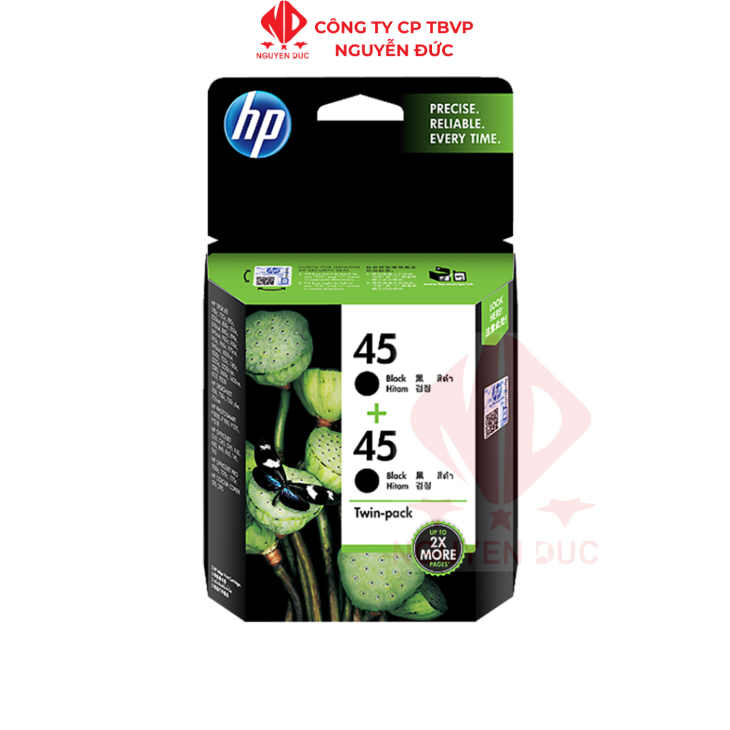 Mực in HP 45 2-pack Black Original Ink Cartridges (CC625AA)