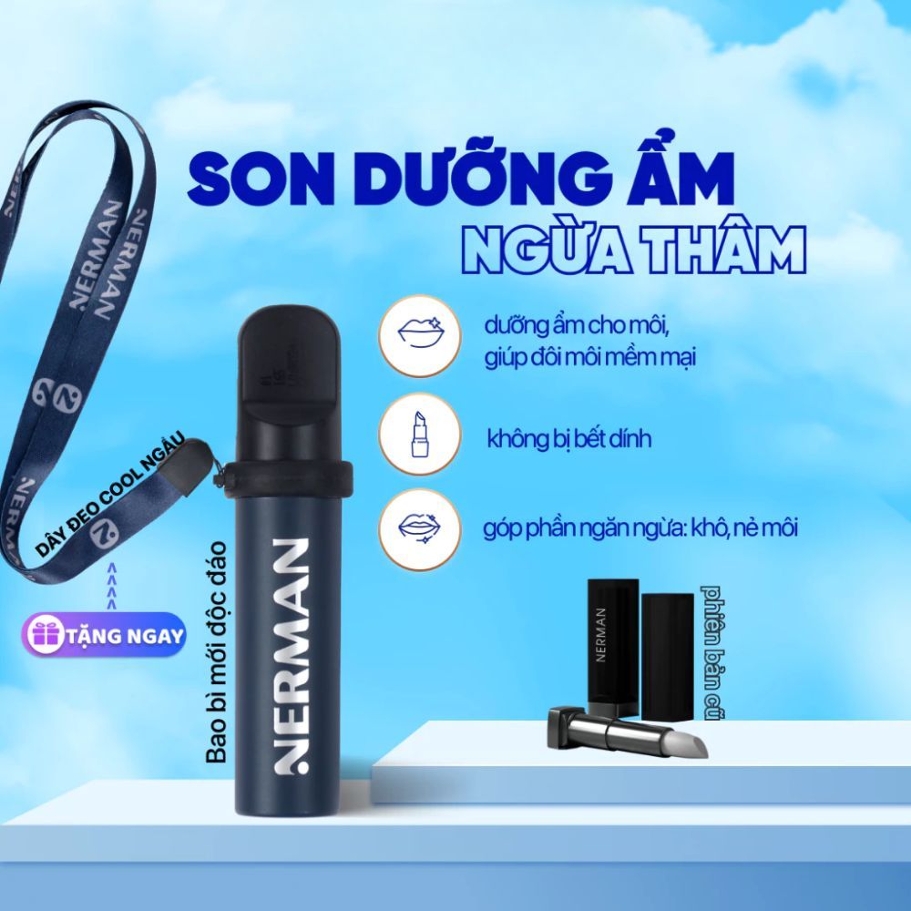 Ảnh 2 của Son dưỡng cho nam Nerman 2 in 1 dưỡng ẩm, ngừa thâm môi.