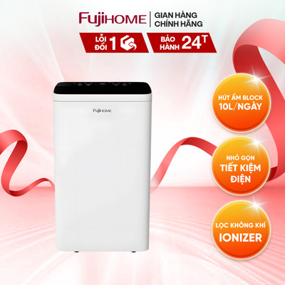 Máy Hút Ẩm Công Nghệ Máy Nén Fujihome DH10LITE - Công suất hút 10L/Ngày, Kiểm Soát Độ Ẩm