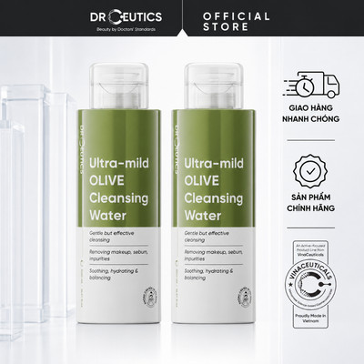 DrCeutics Combo 2 Nước Tẩy Trang Ultra-mild OLIVE Cleansing Water Cho Mọi Loại Da, Da Nhạy Cảm 500ml Mỹ Phẩm