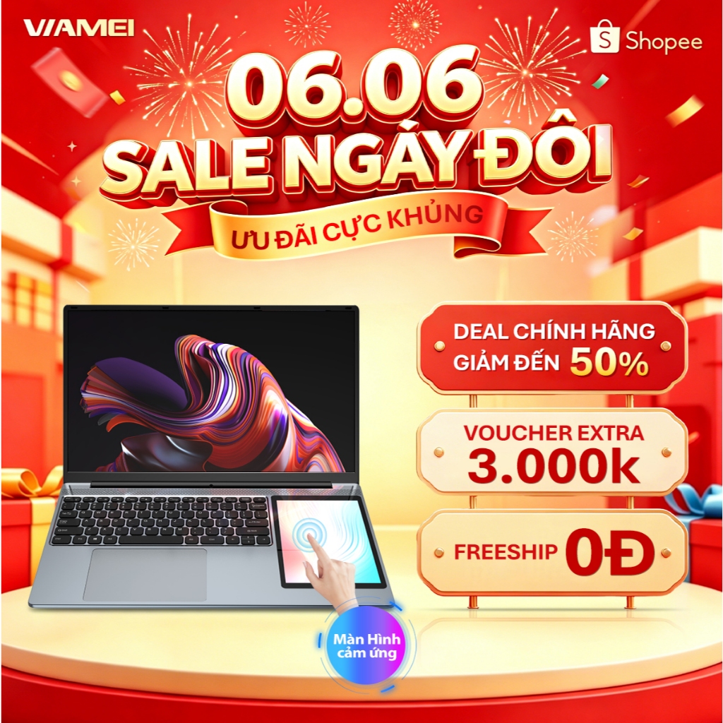 Laptop giá rẻ cảm ứng 2 màn hình 15.6 inch, Intel N100 RAM 16GB SSD 512GB, gập 180 độ, Win 11 - BH 2