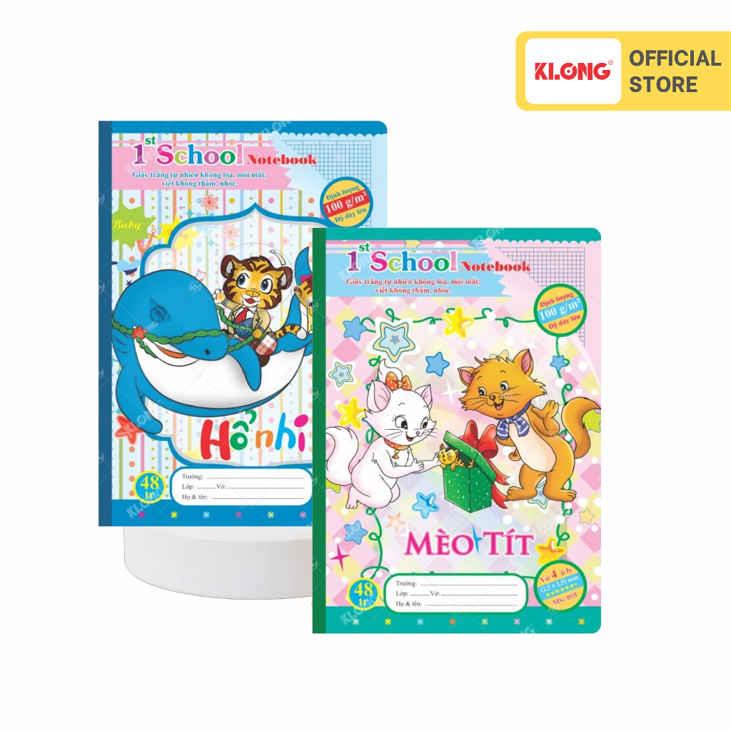 Vở 4 ô ly 1st School KLONG B5- 48 trang 100/76; MS: 055