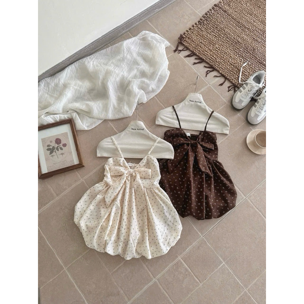 [Hàng Loại1] Áo hai dây hoa nhí thắt nơ ngực form bí tone màu retro siêu xinh A1346 | BigBuy360 - bigbuy360.vn