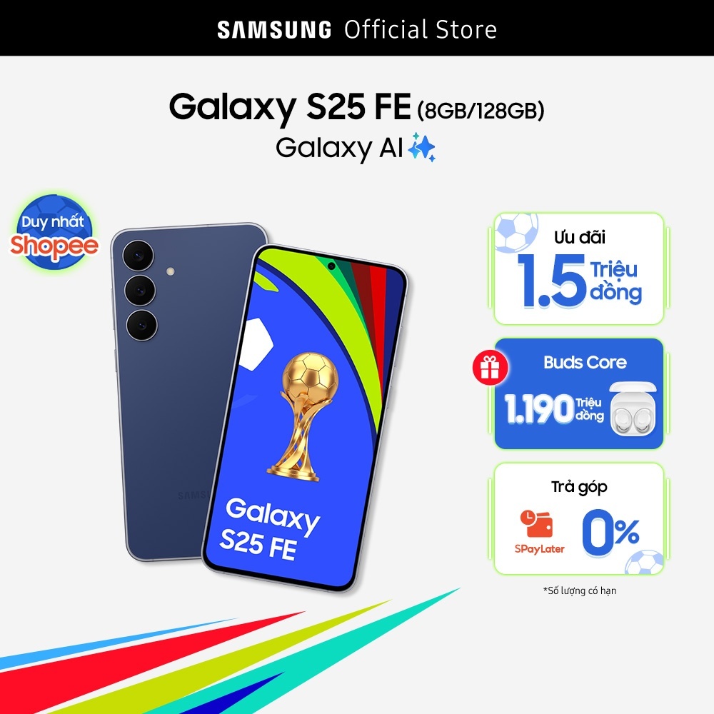 Combo Độc Quyền: Điện Thoại Samsung Galaxy S25 FE 128GB + Tai Nghe Samsung Galaxy Buds Core | BigBuy360 - bigbuy360.vn