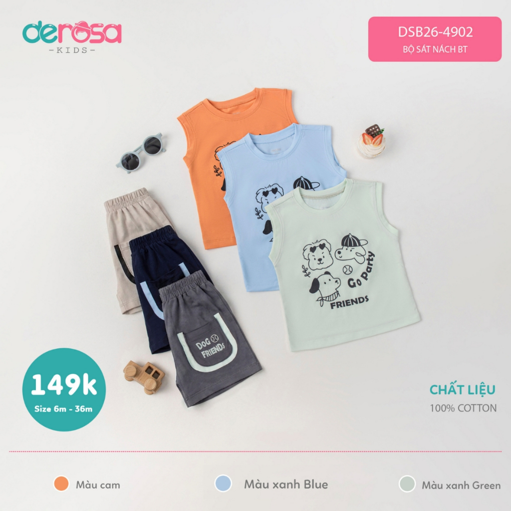 Bộ sát nách BT Derosa kids (6-36M) DSB26-4902