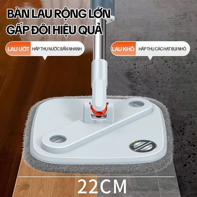 Cây Lau Nhà Thay Thế KITIMOP PRO N08-2, Dùng Cho Cây Lau Nhà Tách Nước Bẩn KITIMOP PRO N08 (Không Ba