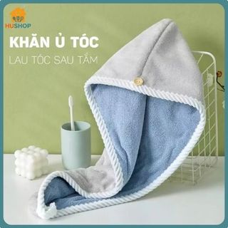 Khăn Ủ Tóc Siêu Thấm Hút Hai Lớp Dày Dặn Khăn Lau Tóc Lông Cừu San Hô Mềm Mại Khăn Chùm Đầu Nhanh Khô HuShop