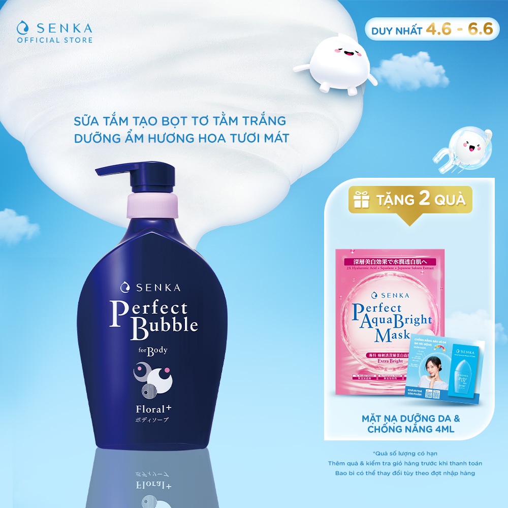 Sữa tắm dưỡng ẩm hương hoa tươi mát Senka Perfect Bubble for Body Floral Plus n 500ml_13729