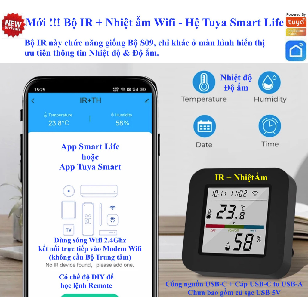 Bộ điều khiển Hồng ngoại IR, S16Pro, S16, S11, S09, S06Pro, S18, Tuya Smart Life, Home Assistant (Ha