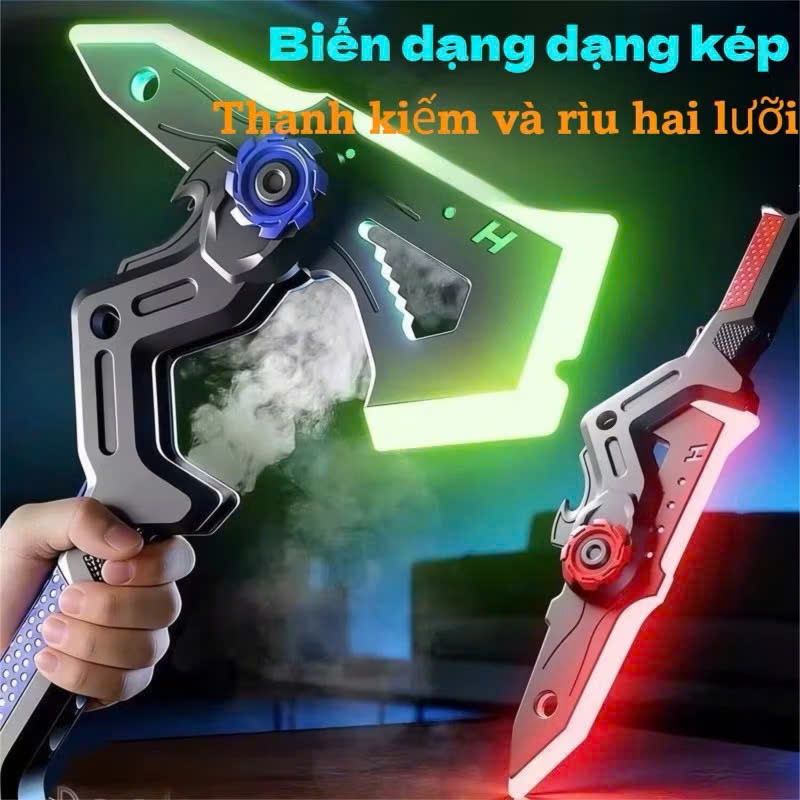 Đồ chơi Rìu Kiếm Biến Hình LED Phát Sáng 7 Màu Pin Sạc 2in1 – Rìu Đồ Chơi Công Nghệ Cosplay Cao Cấp