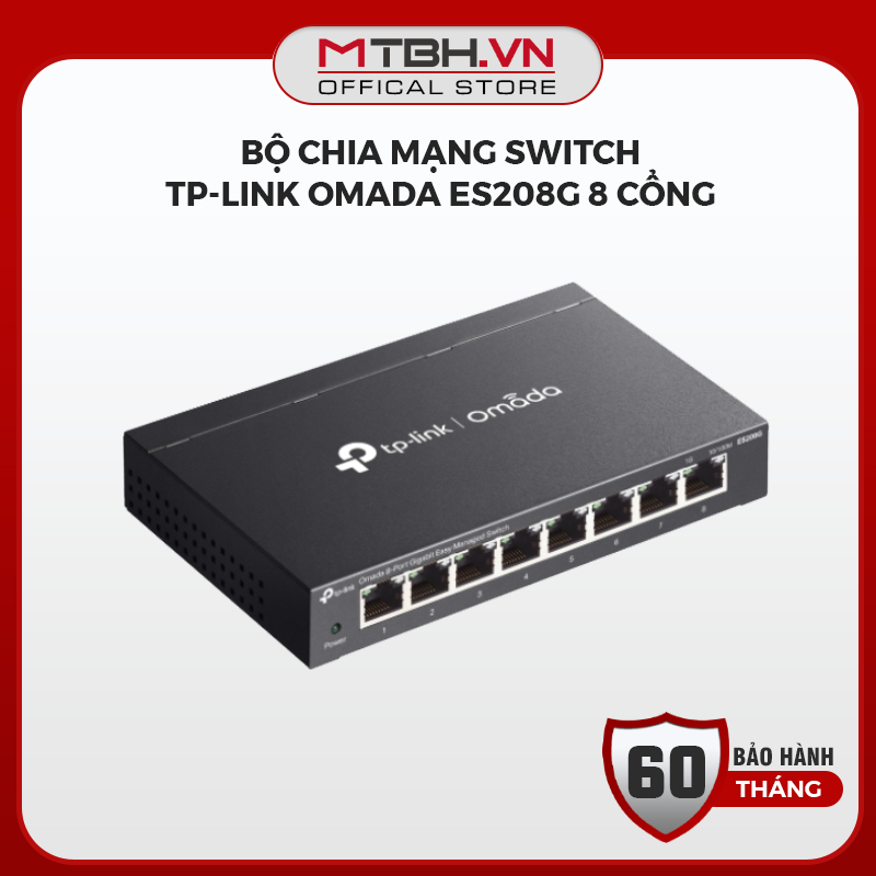 Bộ Chia Mạng SWITCH TP-Link Omada ES208G 8 Cổng Gigabit 10/100/1000Mbps