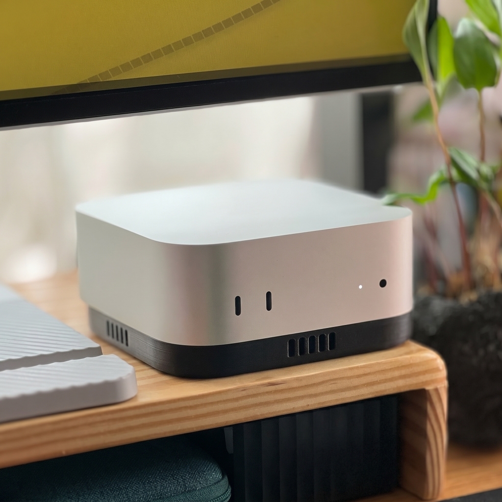 Kệ mac mini - Chân Đế Mac Mini M4 - Giá Đỡ Mac Mini - Tối Ưu Tản Nhiệt Và Nút Nguồn