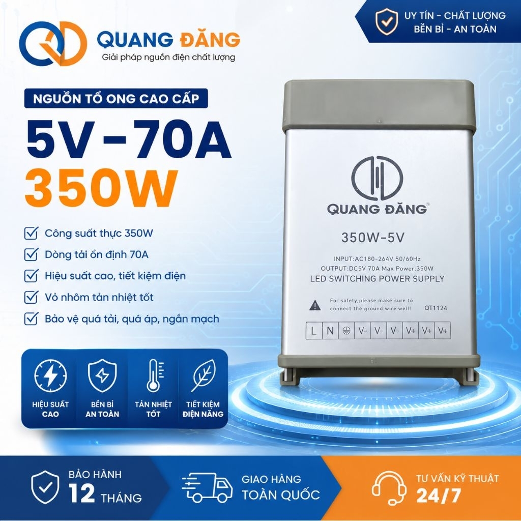 Nguồn kín nước dùng ngoài trời  5V - 70A 350w  , Nguồn dùng ngoài trời 5V - 70A ( 350W )TOSPINO
