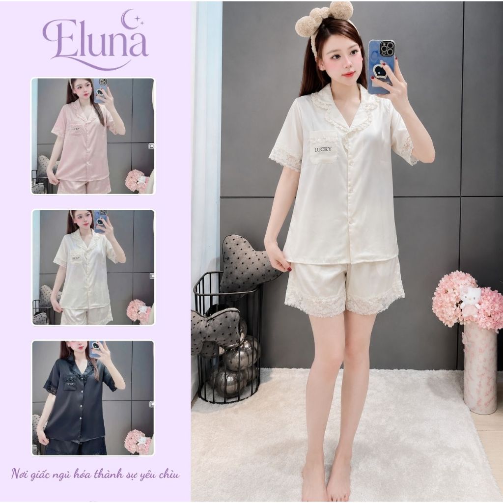 [DEAL MỞ BÁN] Bộ Đồ Ngủ Nữ Eluna Pijama Mặc Nhà Lụa Latin Cao Cấp LT31 Dễ Thương Cao Cấp