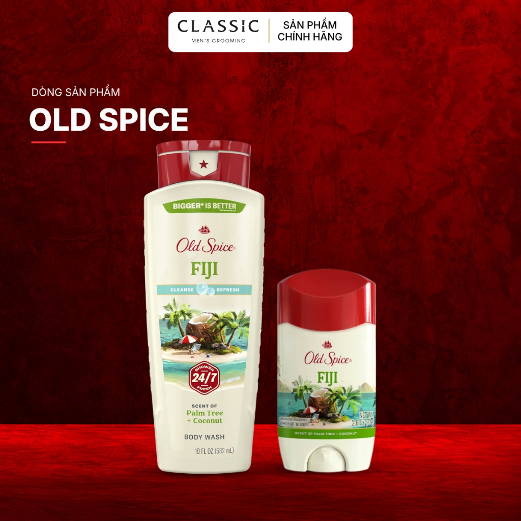 Lăn khử mùi - Sữa tắm nam Old Spice Fiji