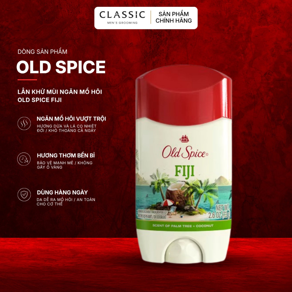 Lăn Khử Mùi Old Spice Fiji Antiperspirant & Deodorant 73g