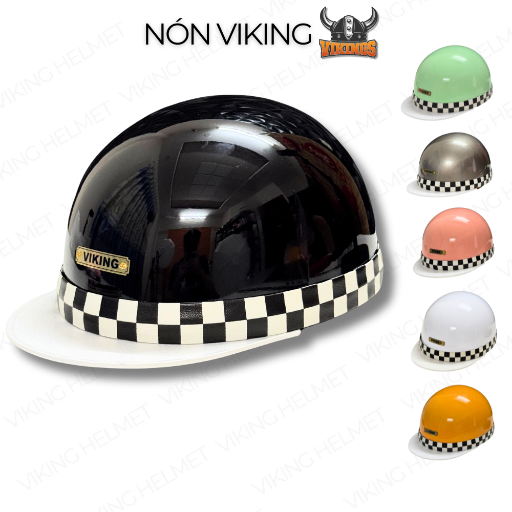 [XẢ KHO] Mũ bảo hiểm nửa đầu VIKING Bosozoku Japan Style, Nón bảo hiểm Vintage lưỡi trai