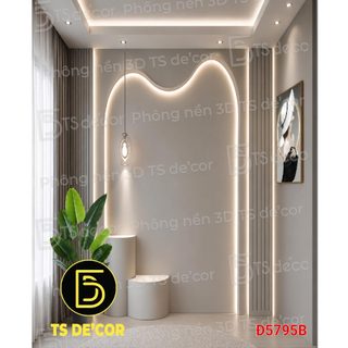 Background livestream 3D 5D cao cấp TS Decor, phông livestream hiện đại có chiều sâu, decor studio sang trọng