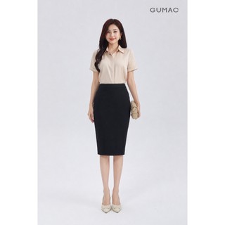 Chân Váy Bút Chì Nữ GUMAC Thun Co Giãn Form Ôm Dáng Basic Công Sở  BVE00010