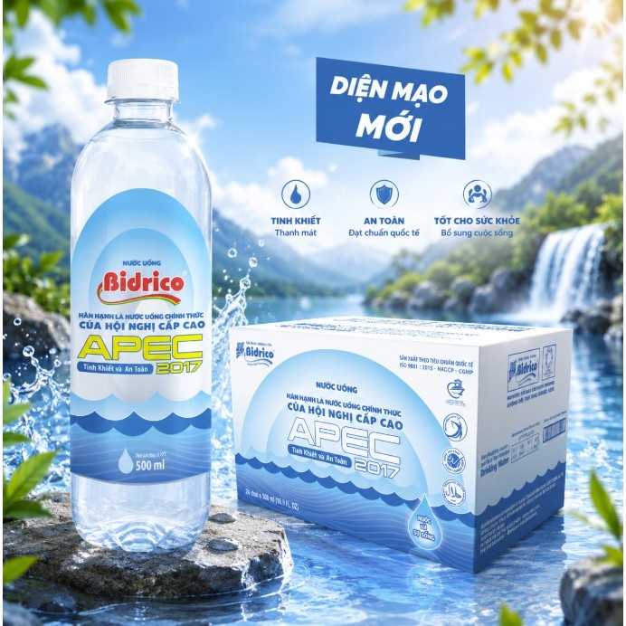 Nước Uống Bidrico tinh khiết ( Thùng 24 chai 500ml )