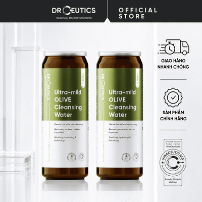 DrCeutics Combo 2 Refill Nước Tẩy Trang Ultra-mild OLIVE Cleansing Water Dạng Lon - Cho Mọi Loại Da, Da Nhạy Cảm (480ml)