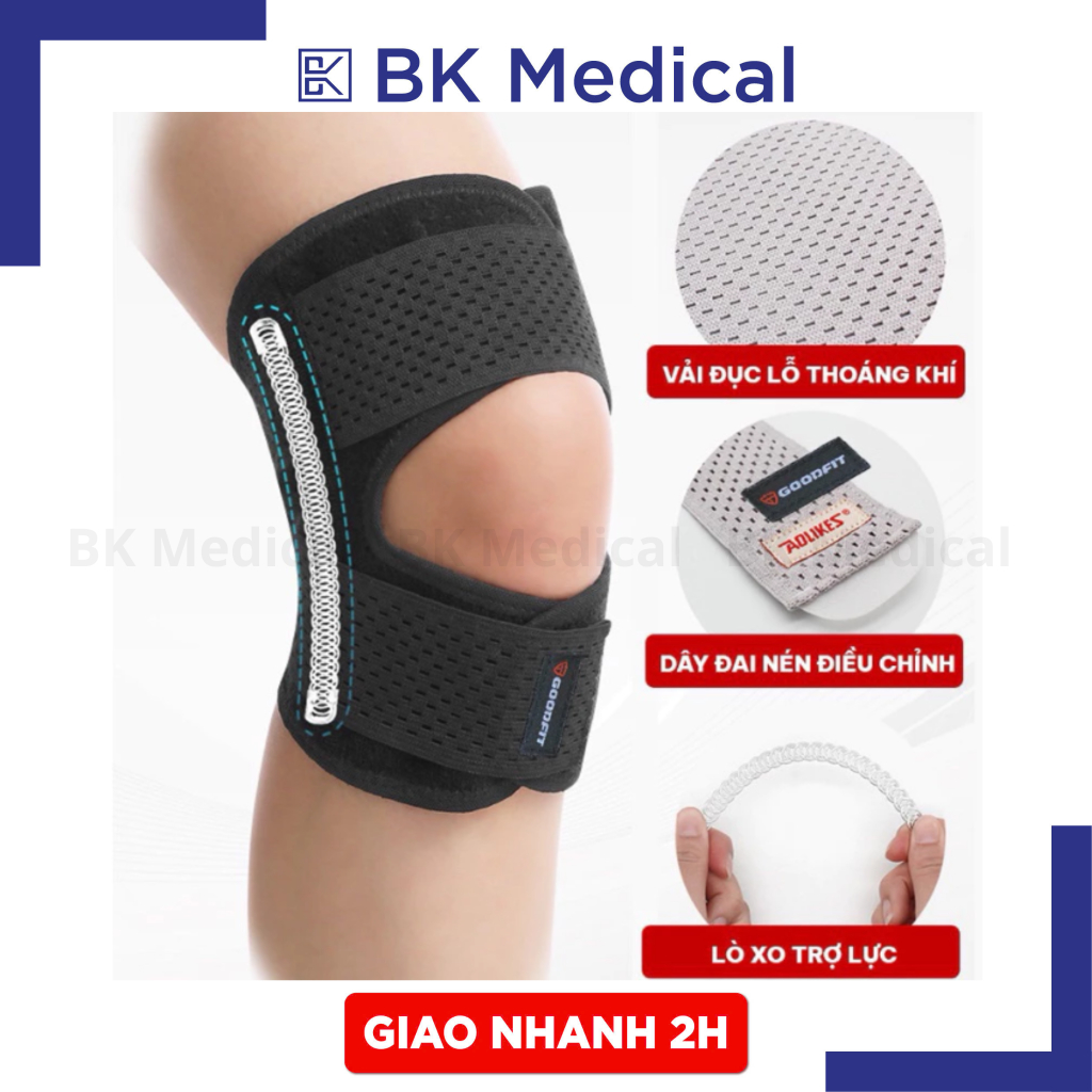 GoodFit Bó Gối Thể Thao GF526K - Chất Liệu Thoáng Khí, Bảo Vệ Tối Ưu, Dễ Điều Chỉnh