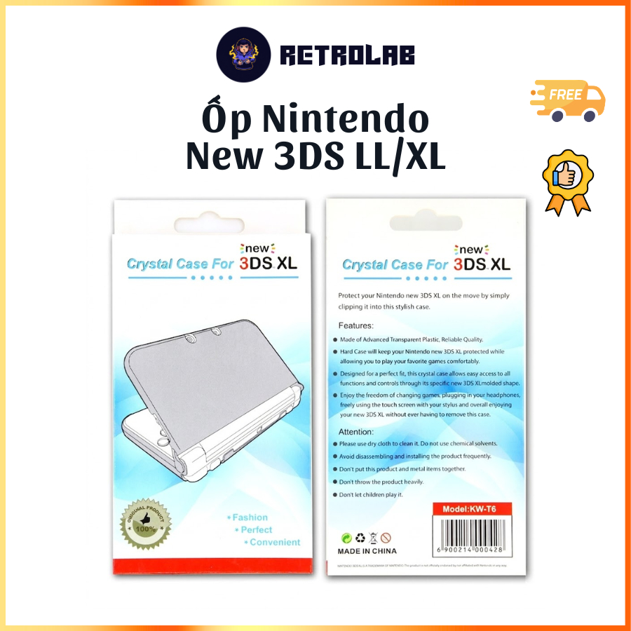 Ốp Trong Suốt Nintendo New 3DS LL XL Case Bảo Vệ Máy Nintendo New 3DS LL XL