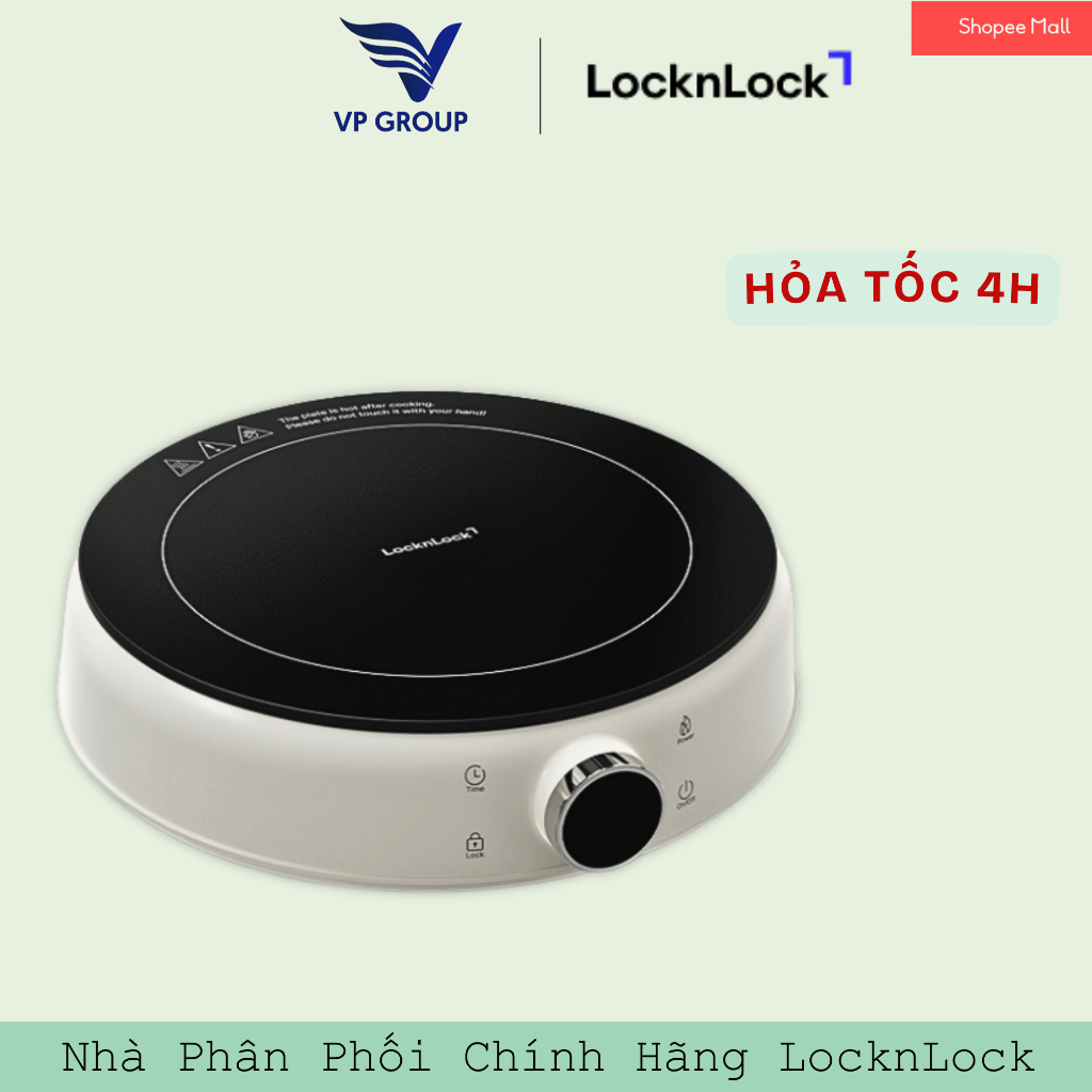 Bếp điện từ mini Locknlock 1500W- Màu ngà - EJI126IVY