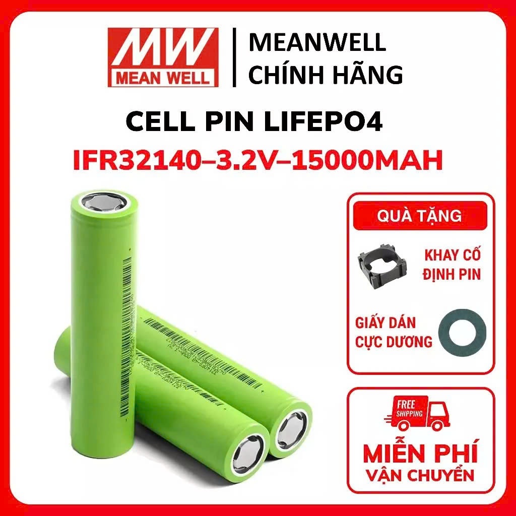 Thùng 40 cell pin sắt IFR 32140 LiFePo4 3.2V 15000mAh dòng xả liên tục 45A (3C)-Hàng mới chính hãng