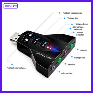 USB Sound Card 2.0 3D – Dùng Cho Máy Tính PC, Laptop Giúp Kết Nối Micro, Tai Nghe, Loa, Karaoke,...