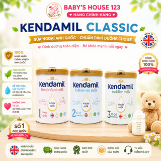 Sữa Kendamil Classic Anh Quốc Số 1, 2, 3 Cho Bé Từ Sơ Sinh Đến 3 Tuổi - Hộp 800g
