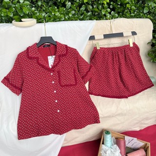 VIBES Pijama ngắn muslin họa tiết xinh xắn Lumea Py Set phối ren