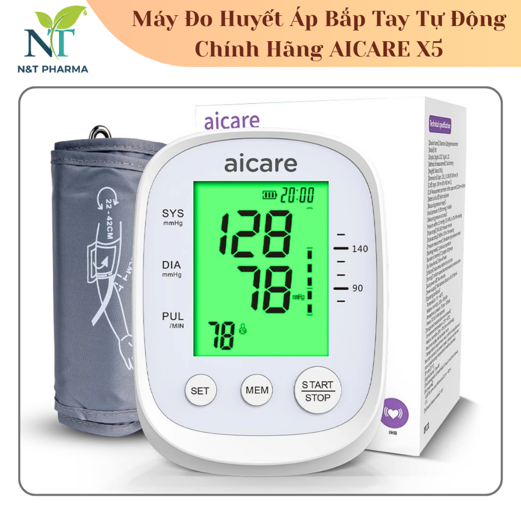 Máy Đo Huyết Áp Bắp Tay Tự Động Chính Hãng AICARE X5 - Dễ Sử Dụng Tại Nhà