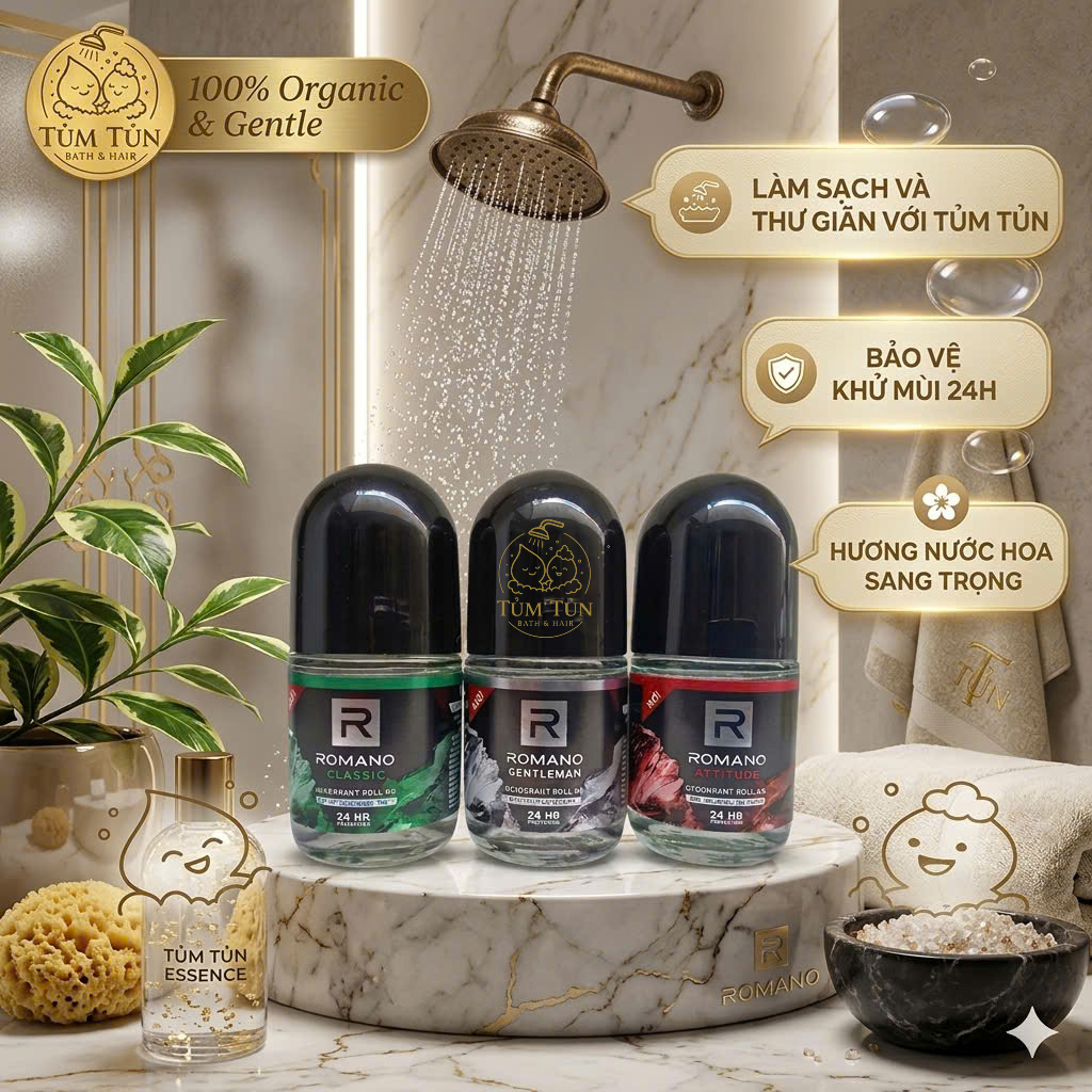 Lăn Khử Mùi Romano 25ml Chính Hãng – Khử Mùi Hiệu Quả, Ngăn Mồ Hôi, Hương Nước Hoa Nam Tính